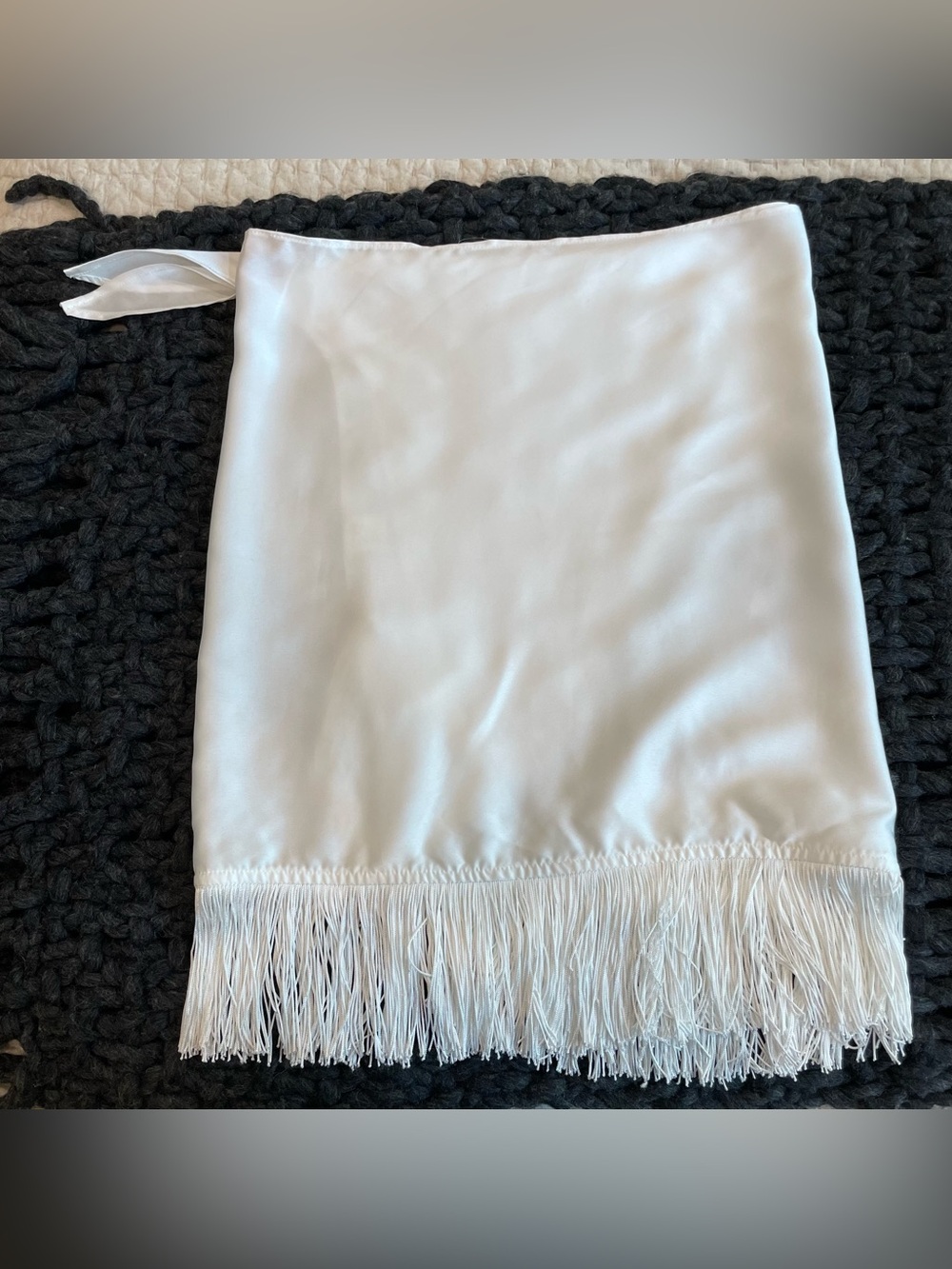 Show Me Your MuMu White Fringe Wrap Skirt Coverup